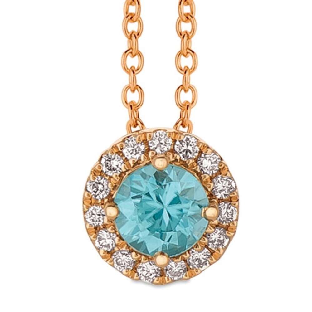 Le Vain Blue Zircon Rose Gold Necklace